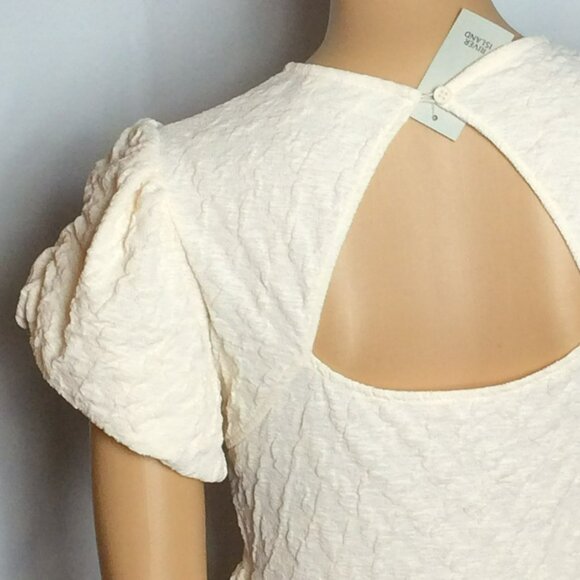 River Island Women's Beige Fit & Flare Baby Doll Cut Out Back Dress Size 6 US Ne - Picture 3 of 15